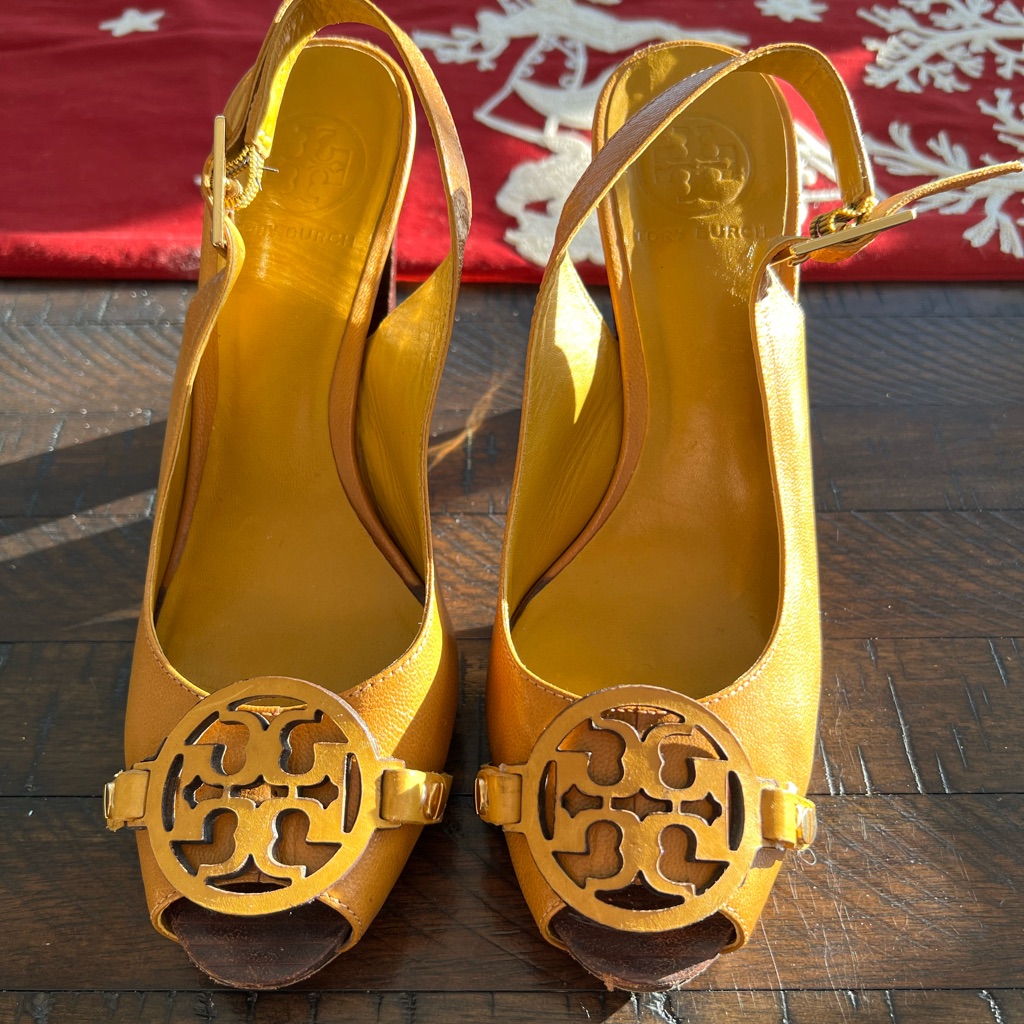 Tory Burch Mustard Block Heels